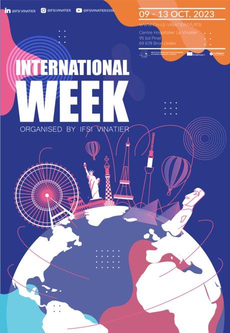 Affiche de l'International Week organisé à l'IFSI Vinatier édition 2023